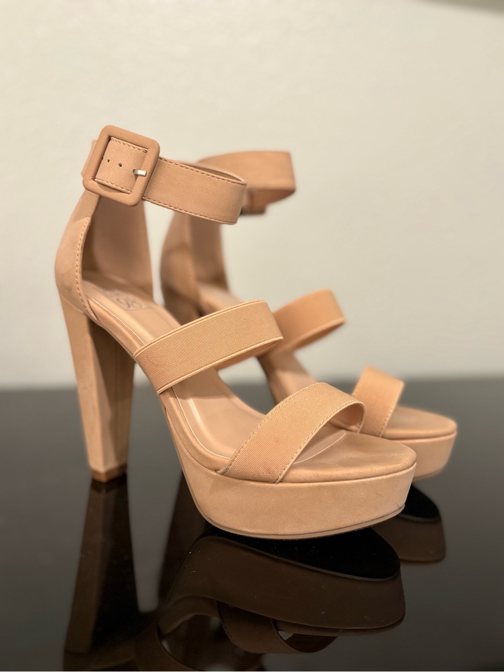 Shiekh Tan Strappy Platform High Heel Sandals